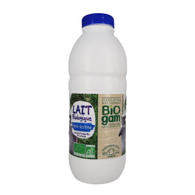 Lait biogam 1/2 écrémé